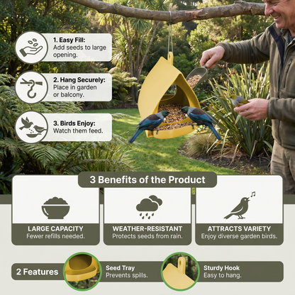 Hanging Bird Feeder – Large Capacity for Garden & Balcony