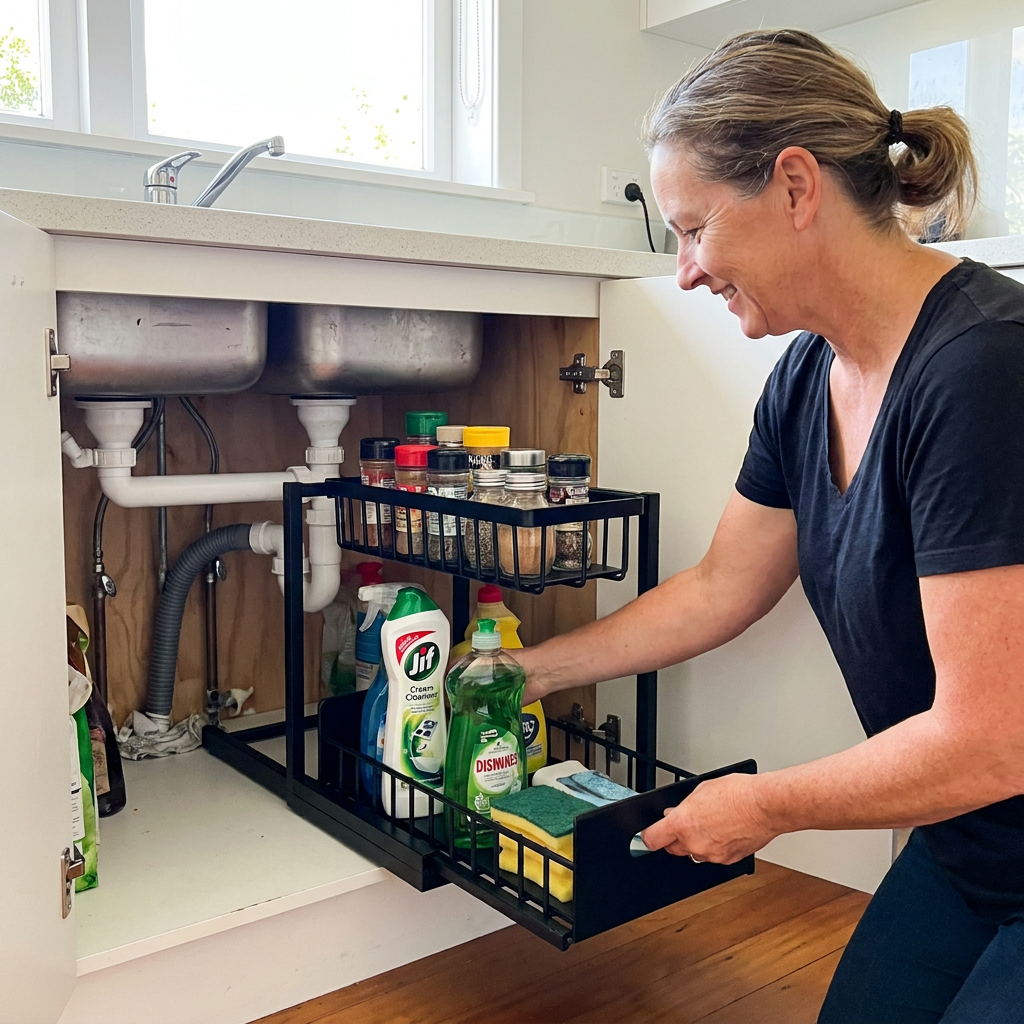 2-Tier Pull-Out Under-Sink Storage Organizer