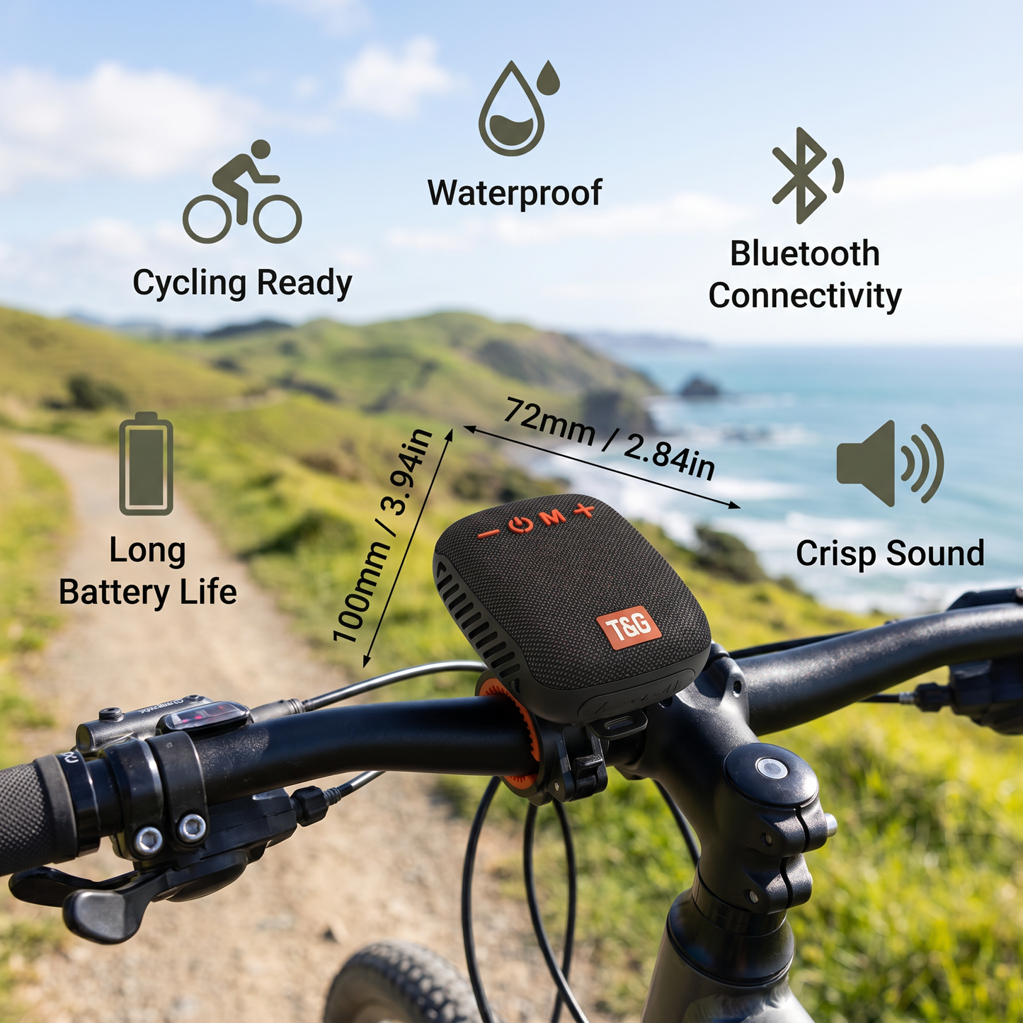 Wireless Bluetooth Speaker – Waterproof & Perfect for Cycling
