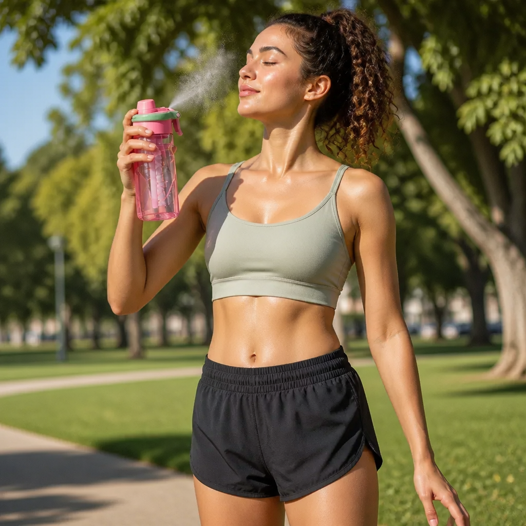2-in-1 Sports Water Bottle with Spray Function & Straw – Large Capacity