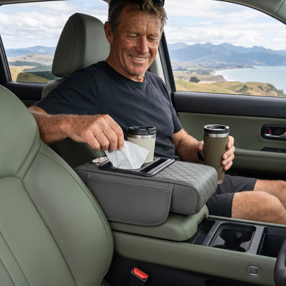 Multifunctional Car Armrest with Cup Holder & Storage