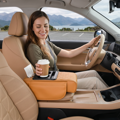 Multifunctional Car Armrest with Cup Holder & Storage