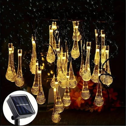 Solar Led Fairy Lights - Colourful Drop Lights For Garden  Patio And Decoration