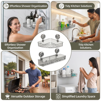 Bathroom Suction Cup Corner Shelf