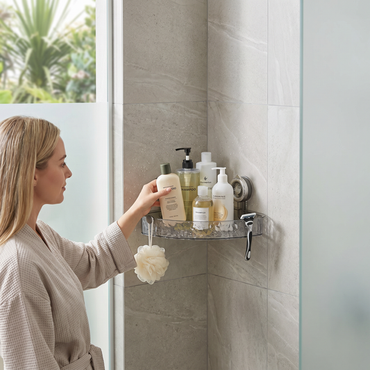 Bathroom Suction Cup Corner Shelf