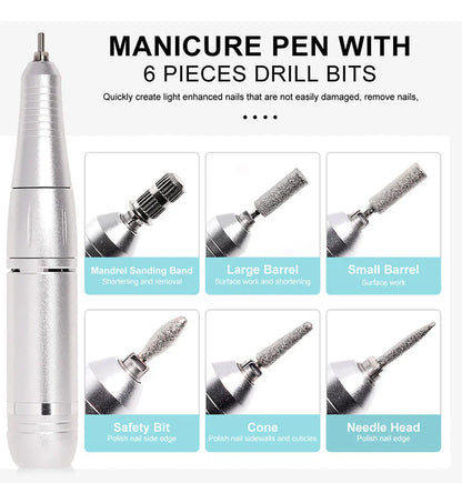 High-performance 45000rpm Portable Electric Nail Drill With Battery Quiet Design For Professional Manicure