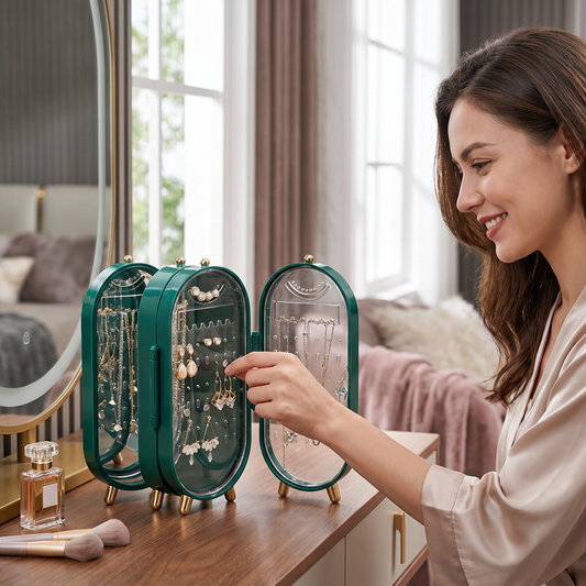 Elegant Jewelry Storage Box With Mirror