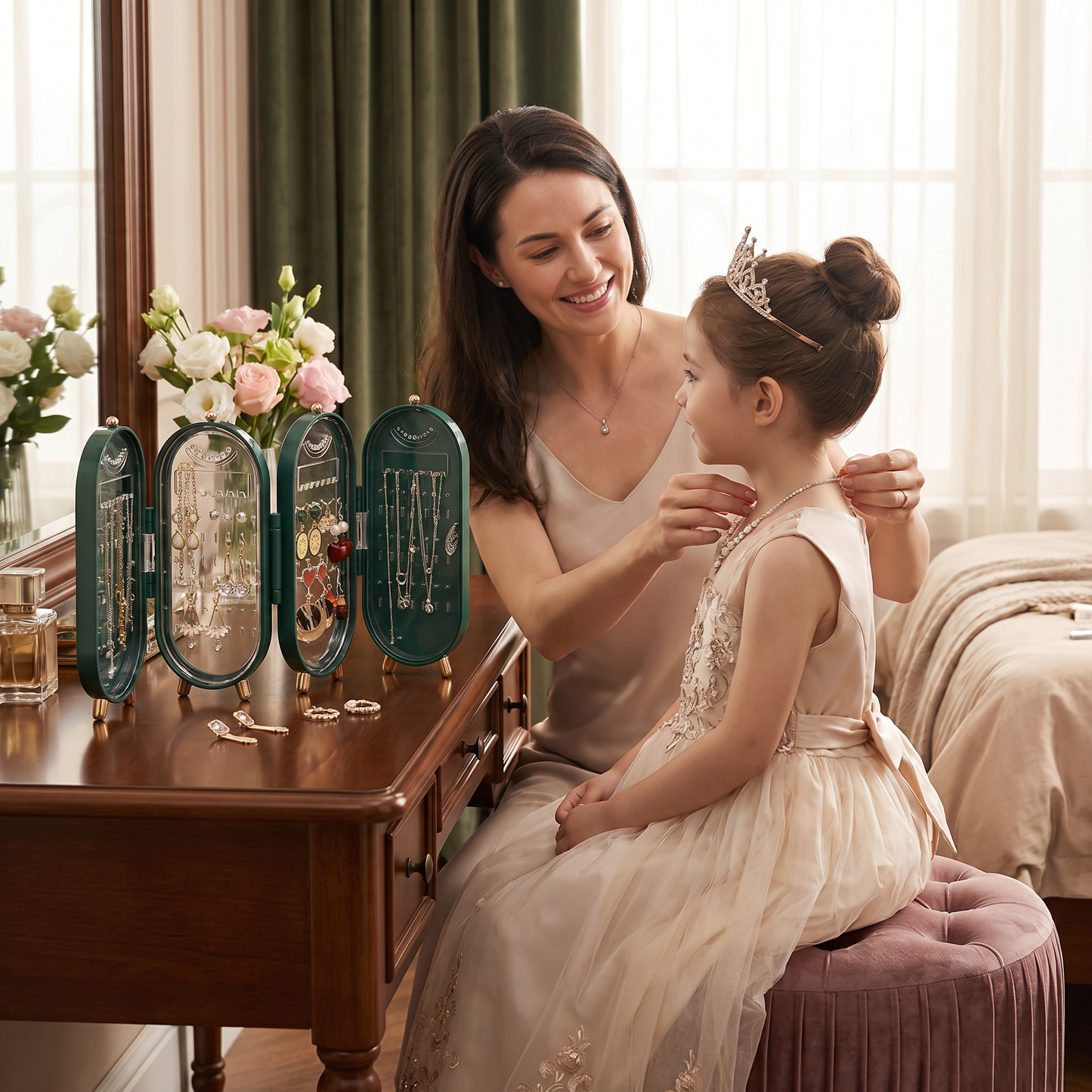 Elegant Jewelry Storage Box With Mirror