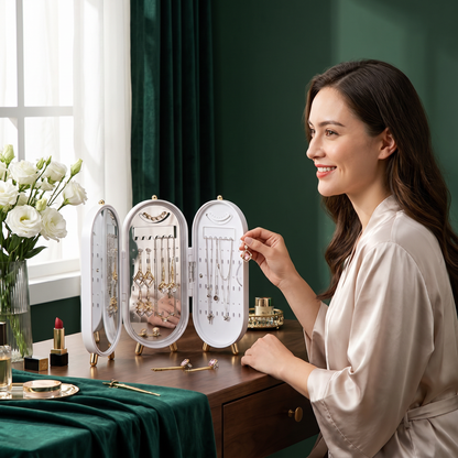 Elegant Jewelry Storage Box With Mirror
