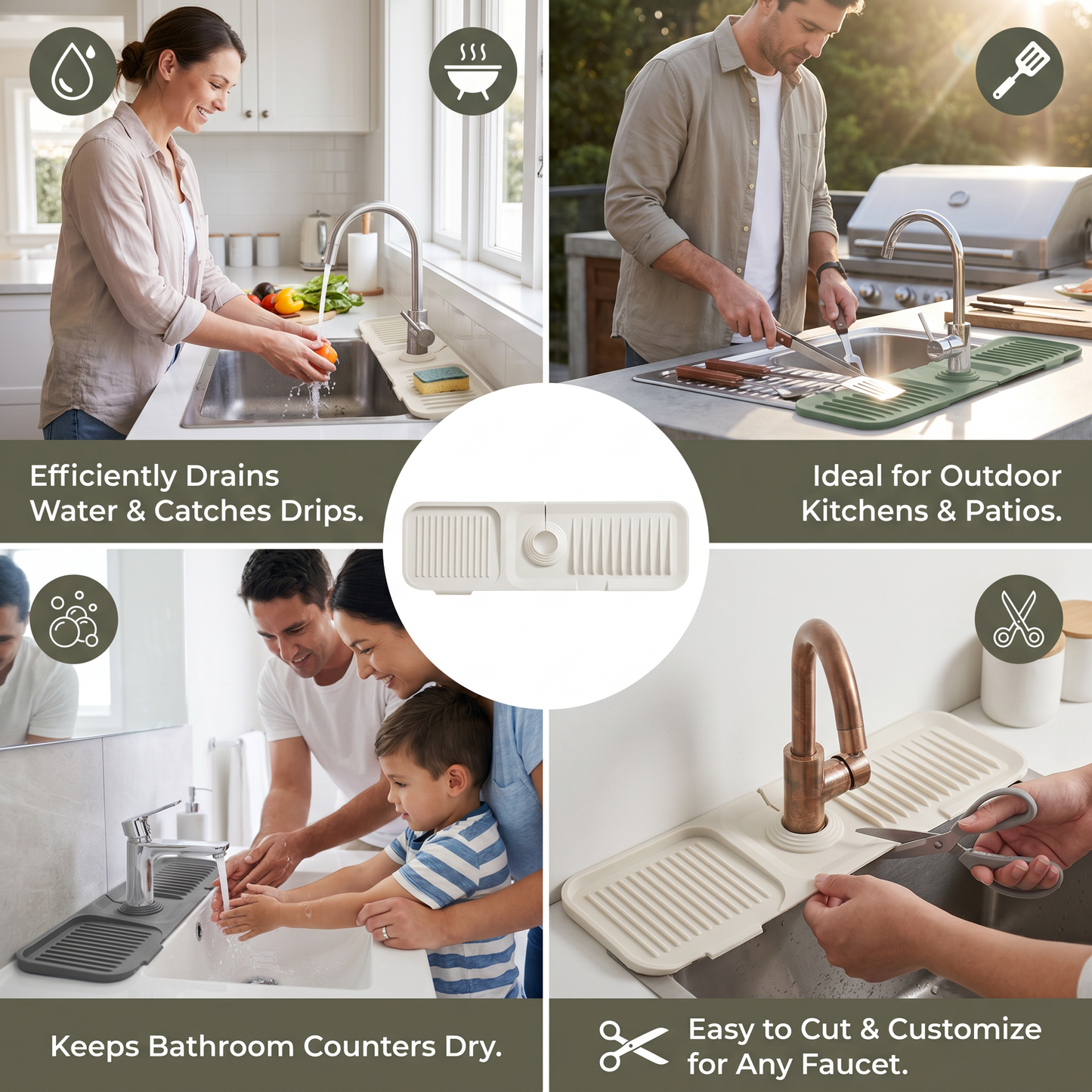 Silicone Splash Guard Sink Mat