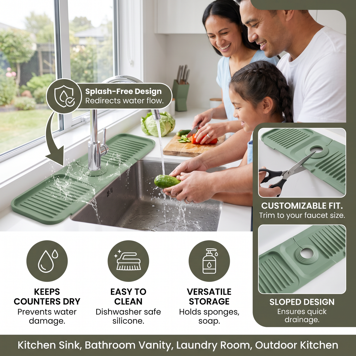 Silicone Splash Guard Sink Mat