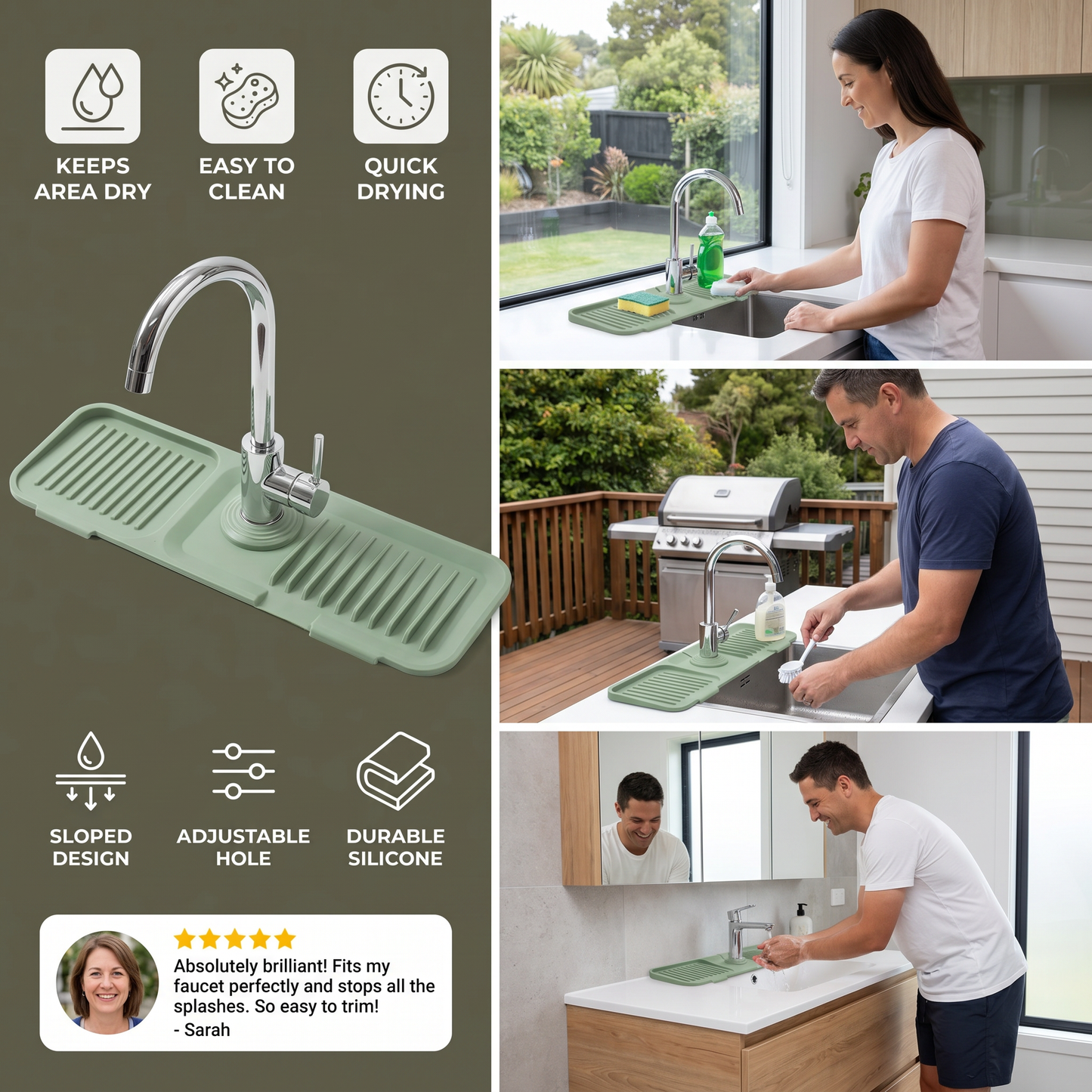 Silicone Splash Guard Sink Mat