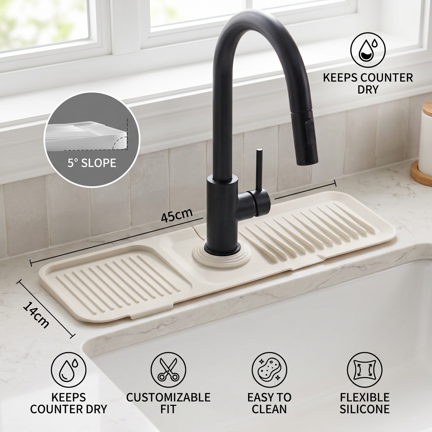 Silicone Splash Guard Sink Mat