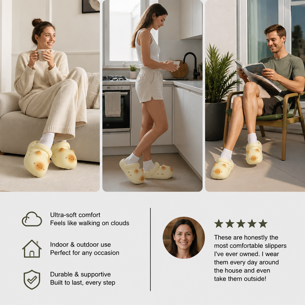 KittyCloud Comfort Clogs – Ultra-Soft Cat Slippers