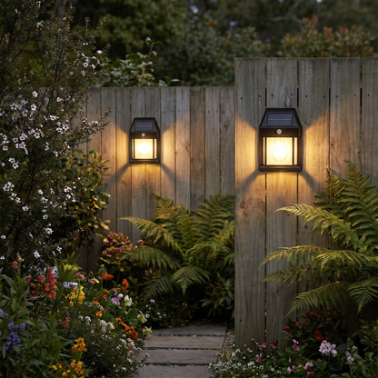 Solar LED Wall Light – Waterproof Outdoor Lamp with Light Sensor for Garden, Yard and Fence (2 pieces)