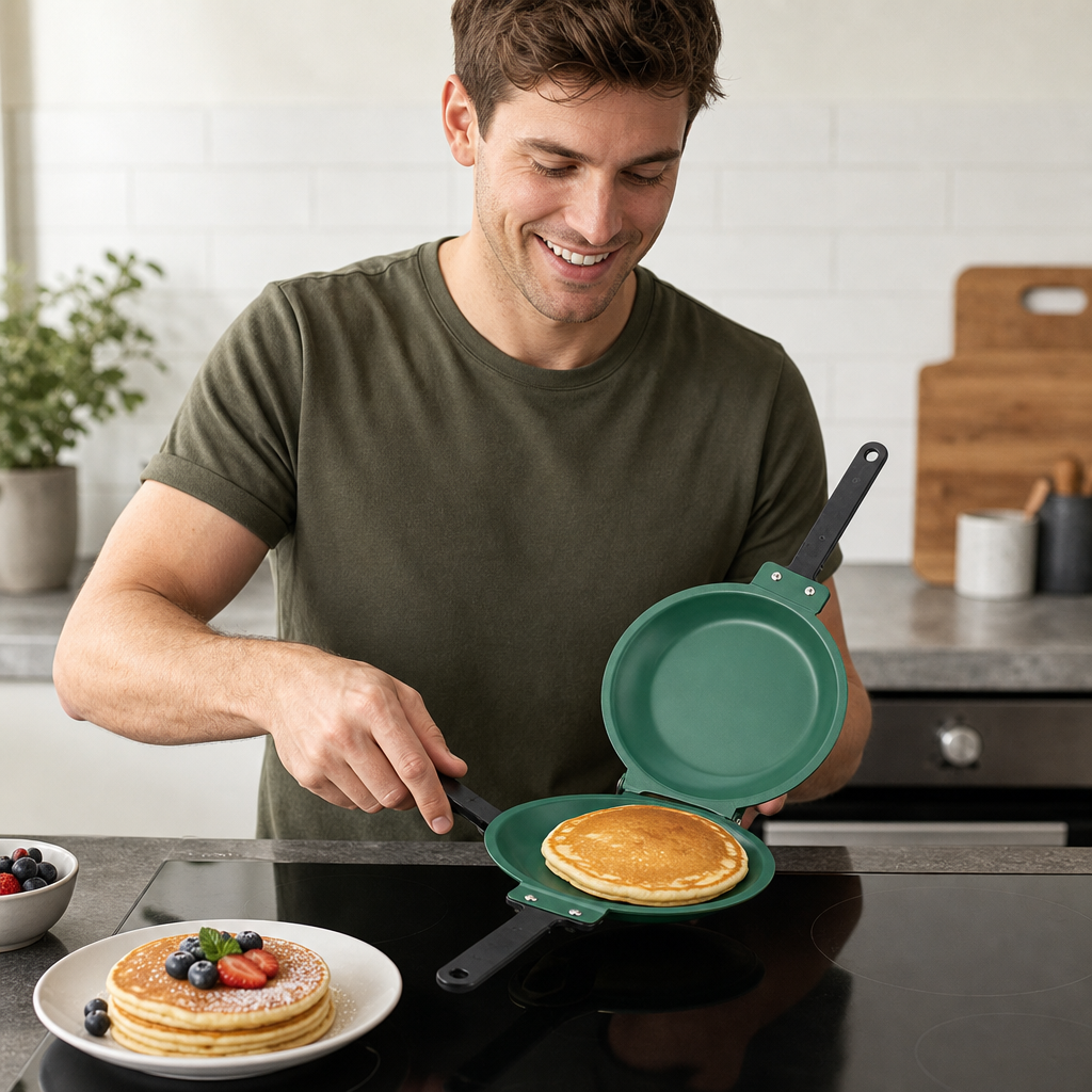 Double-Sided Non-Stick Frying Pan – Flip Pan for Pancakes, Omelets & Bacon