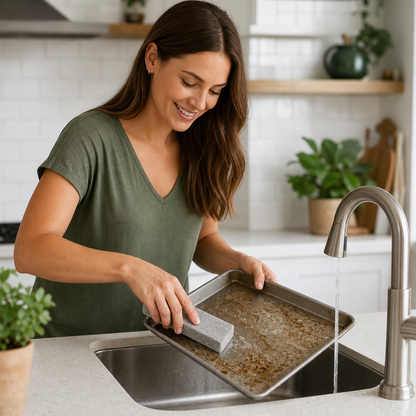 Reusable Pumice Scouring Pads for Tough Household & Kitchen Cleaning