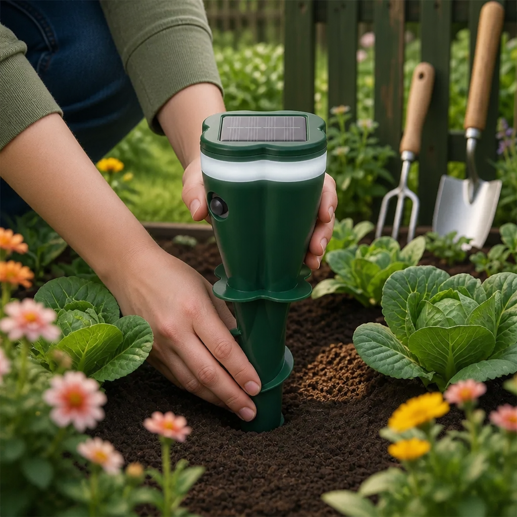 Solar Ultrasonic Animal and Insect Repellent Device