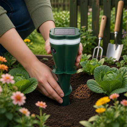 Solar Ultrasonic Animal and Insect Repellent Device