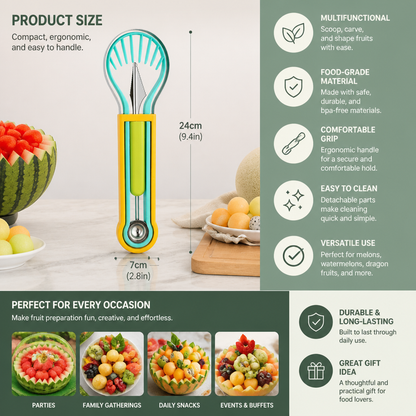 3-in-1 Fruit Carving & Baller Tool Set