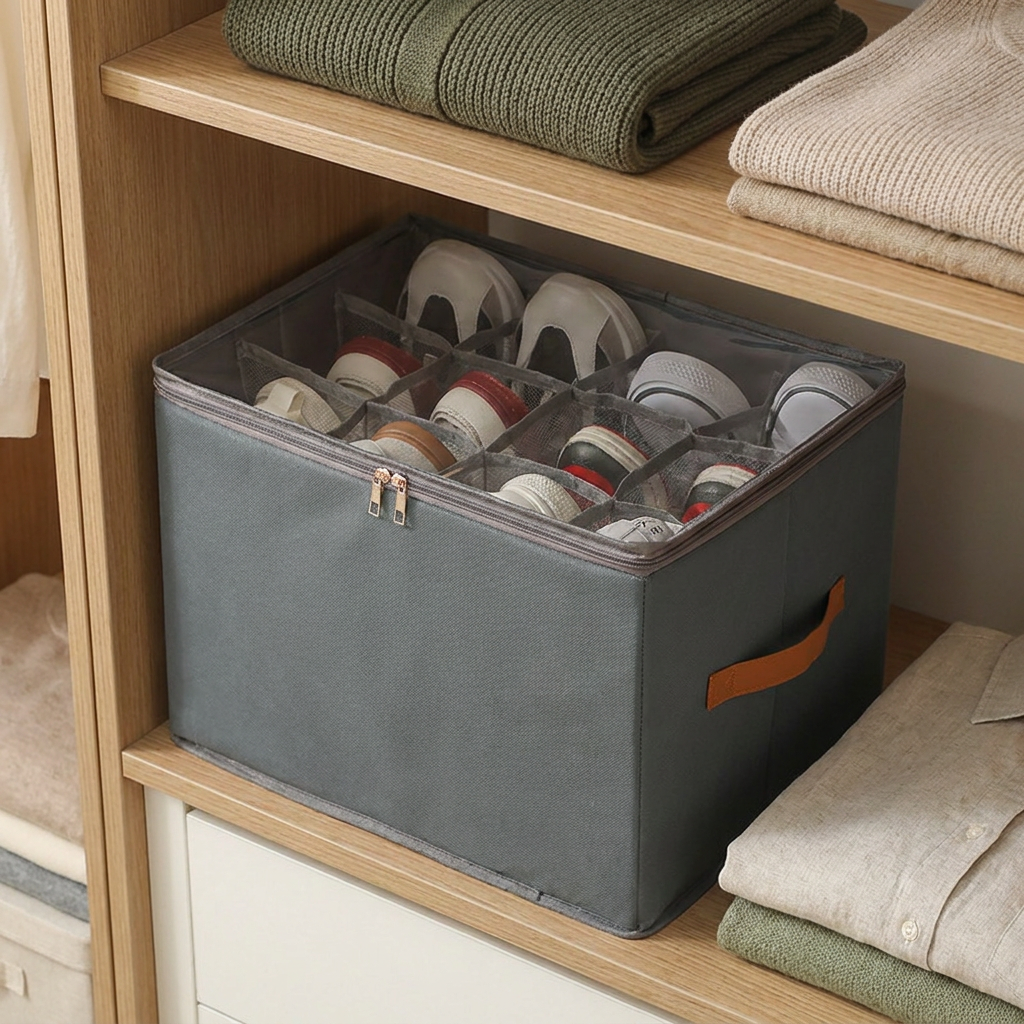 Collapsible Shoe Organizer with Easy-Access Design for Wardrobe Storage