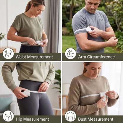 Retractable 3D Body Measuring Tape for Waist, Hips, Bust & Arms