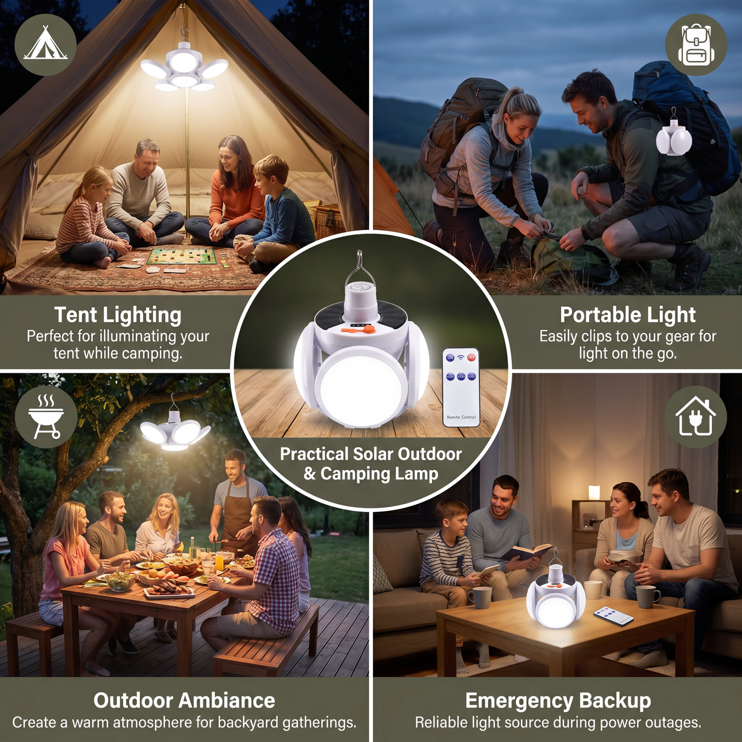 Practical Solar Outdoor and Camping Lamp