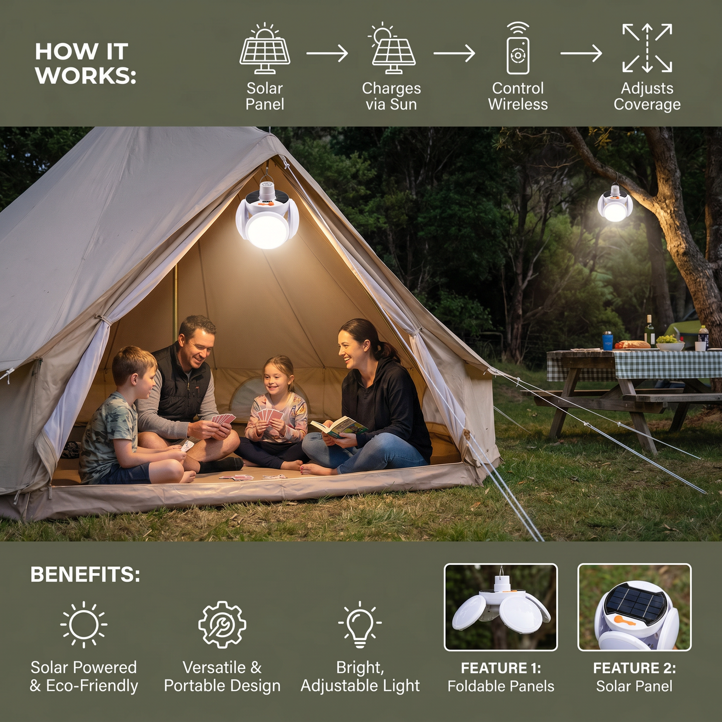 Practical Solar Outdoor and Camping Lamp