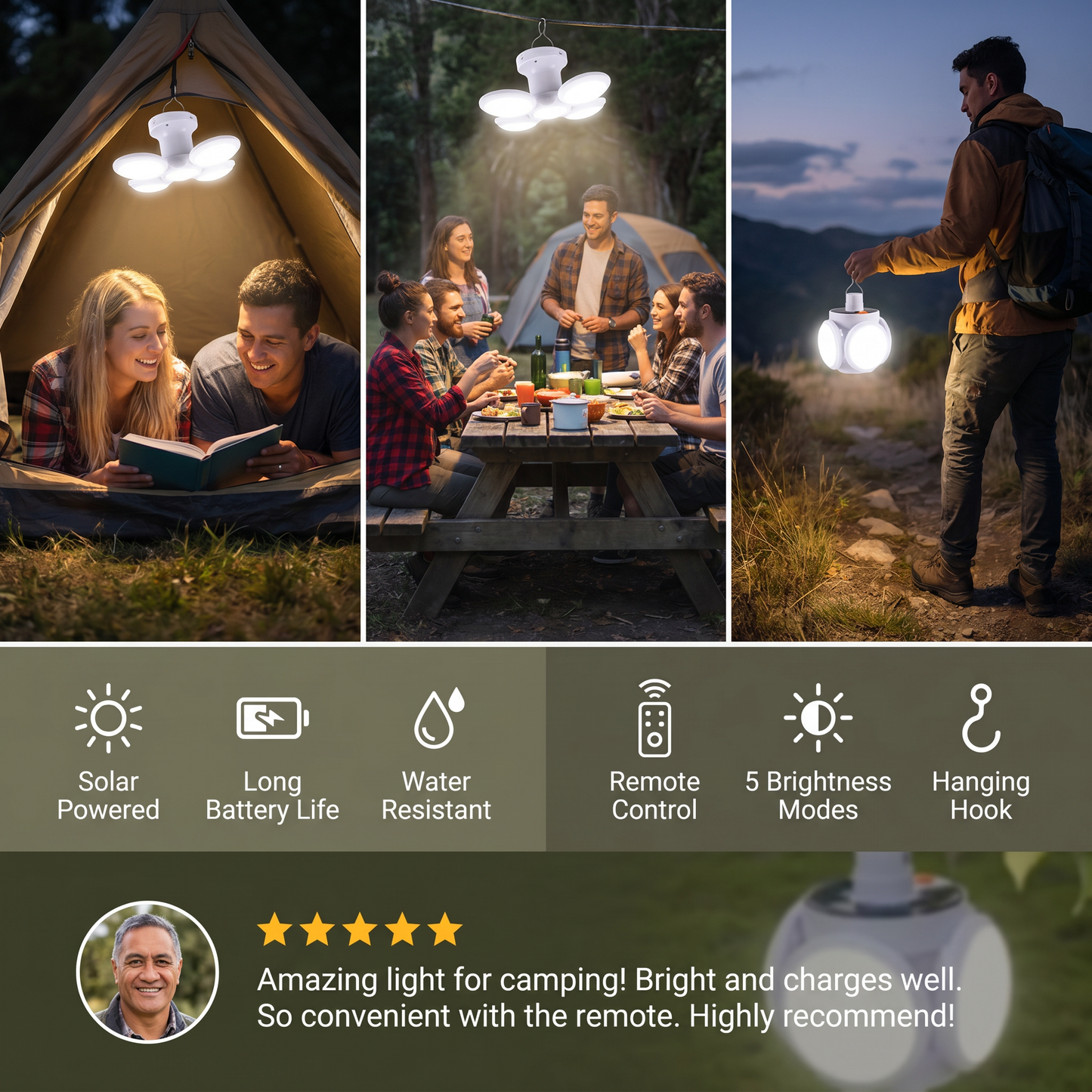 Practical Solar Outdoor and Camping Lamp