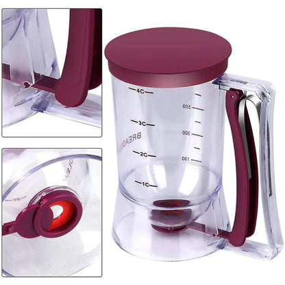 Dough Dispenser with Measuring Scale and Spout for Muffins and Cakes