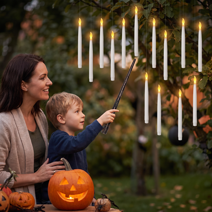 Magic Wand-Controlled Floating LED Candles