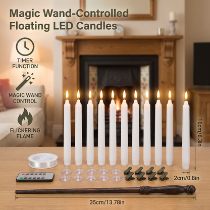 Magic Wand-Controlled Floating LED Candles