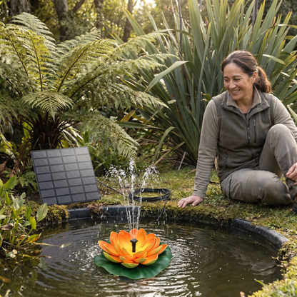 Solar-Powered Lotus Fountain – Floating Garden Fountain for Pool & Pond