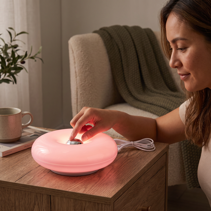 Retro Donut-Shaped LED Lamp with Cozy Ambient Glow