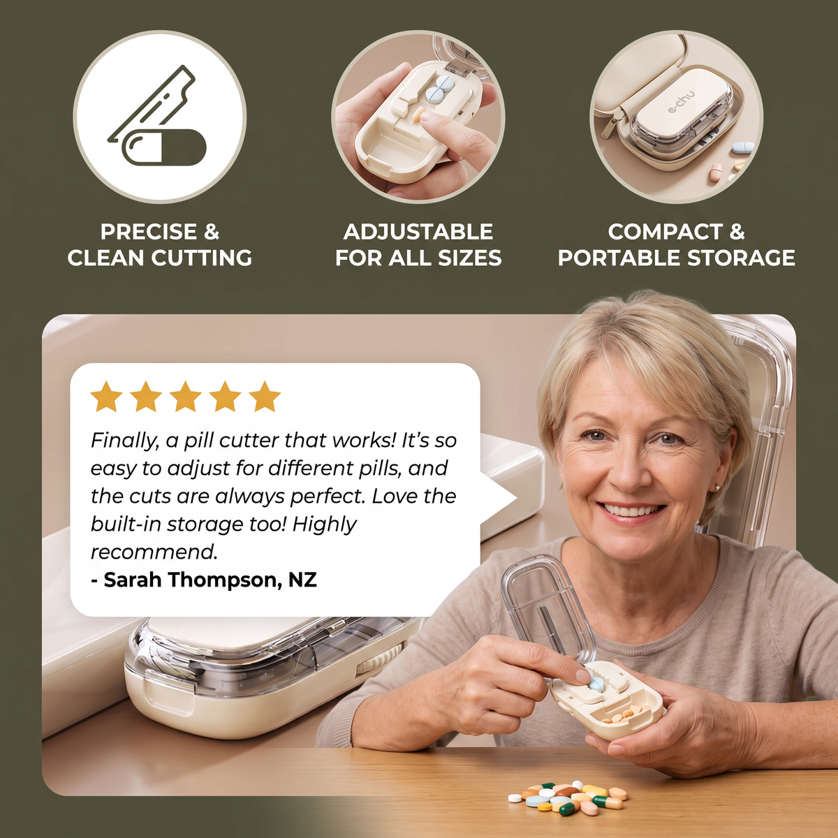 Adjustable Precision Pill Cutter