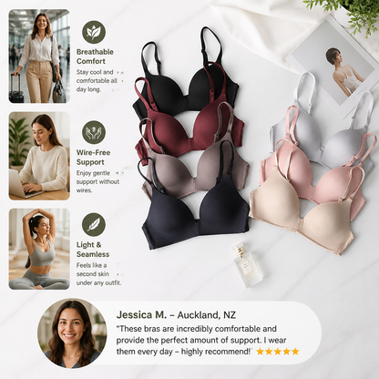 Seamless Push-Up Bra – Wire-Free, Breathable and Supportive with Triangle Cups