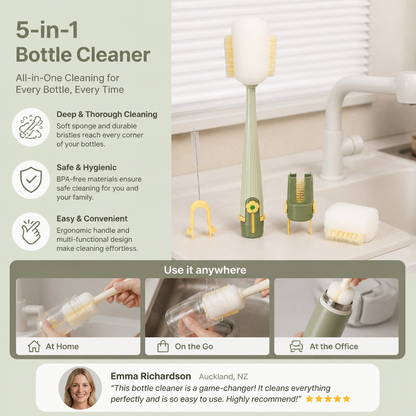 Practical 5-in-1 Bottle Cleaner