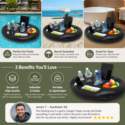 Inflatable Drink Holder – Multifunctional Tray for Drinks & Snacks