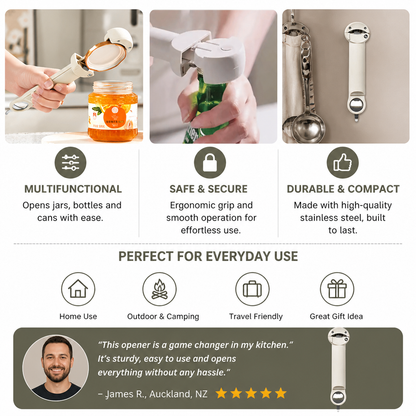Multifunctional Stainless Steel All-in-One Opener