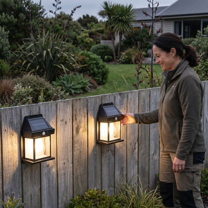 Solar LED Wall Light – Waterproof Outdoor Lamp with Light Sensor for Garden, Yard and Fence (2 pieces)