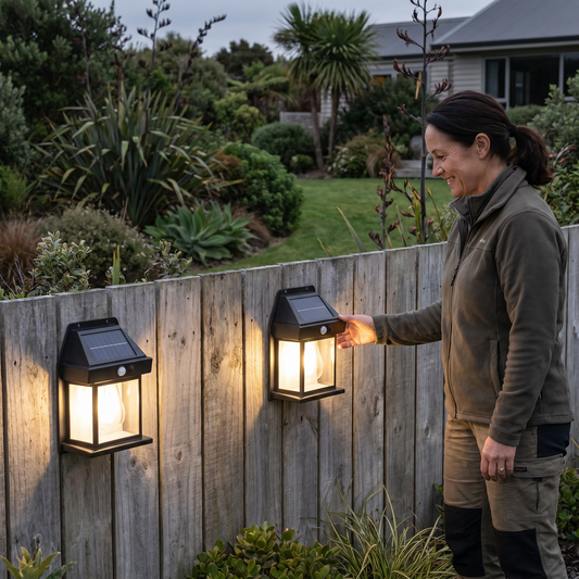 Solar LED Wall Light – Waterproof Outdoor Lamp with Light Sensor for Garden, Yard and Fence (2 pieces)