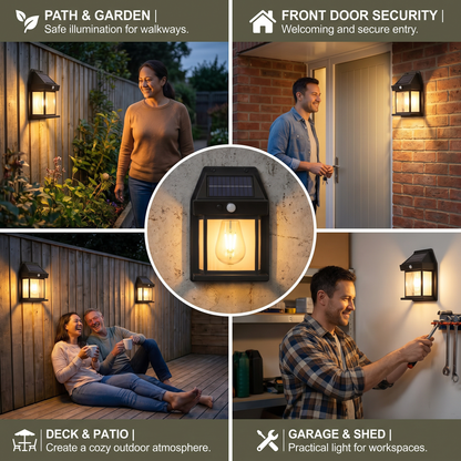 Solar LED Wall Light – Waterproof Outdoor Lamp with Light Sensor for Garden, Yard and Fence (2 pieces)