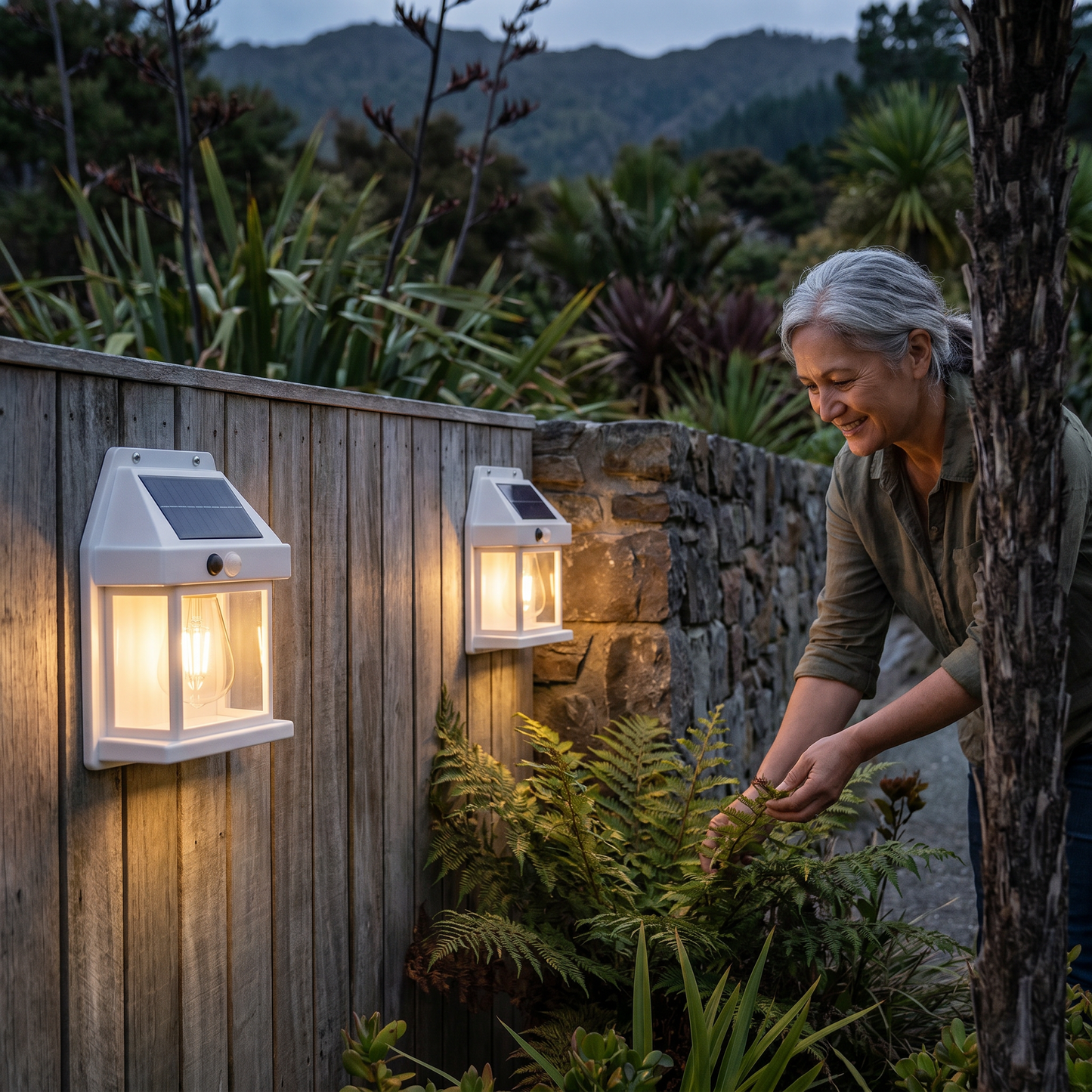 Solar LED Wall Light – Waterproof Outdoor Lamp with Light Sensor for Garden, Yard and Fence (2 pieces)
