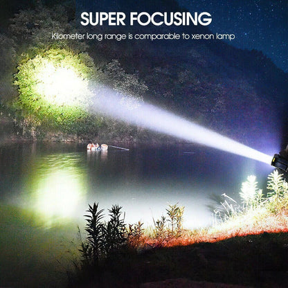 Solar Led Torch - Waterproof  Powerful Hand Torch With Lithium Battery