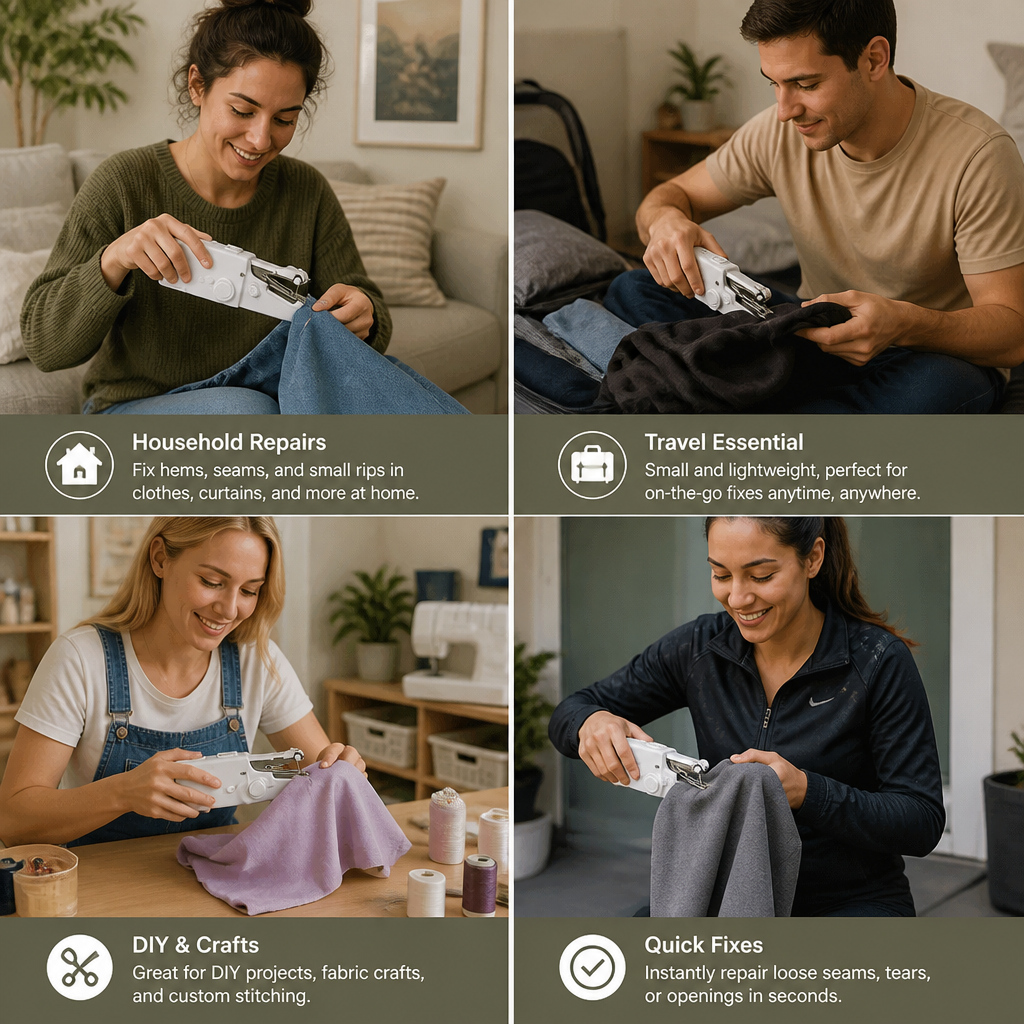 Portable Mini Sewing Machine for Quick Repairs and Home Use