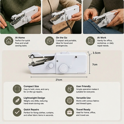 Portable Mini Sewing Machine for Quick Repairs and Home Use