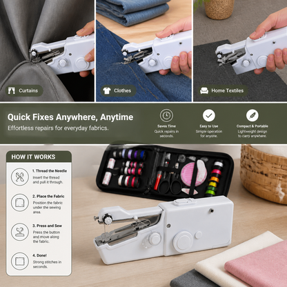 Portable Mini Sewing Machine for Quick Repairs and Home Use