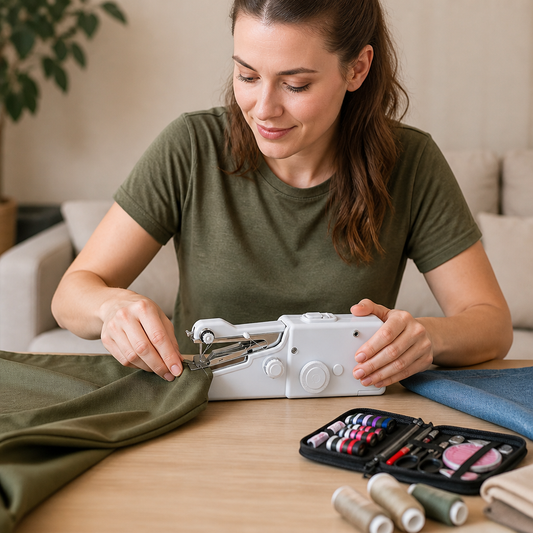 Portable Mini Sewing Machine for Quick Repairs and Home Use