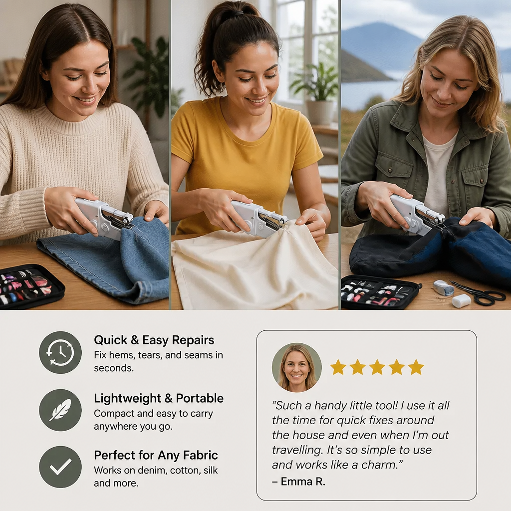 Portable Mini Sewing Machine for Quick Repairs and Home Use