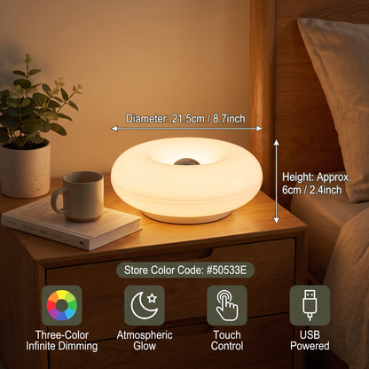 Retro Donut-Shaped LED Lamp with Cozy Ambient Glow